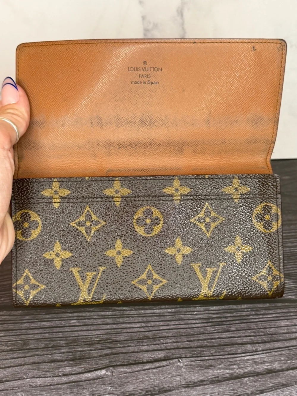 Louis Vuitton Monogram Long Bifold Wallet | Vintage | LV Checkbook Wallet - Picture 5 of 8